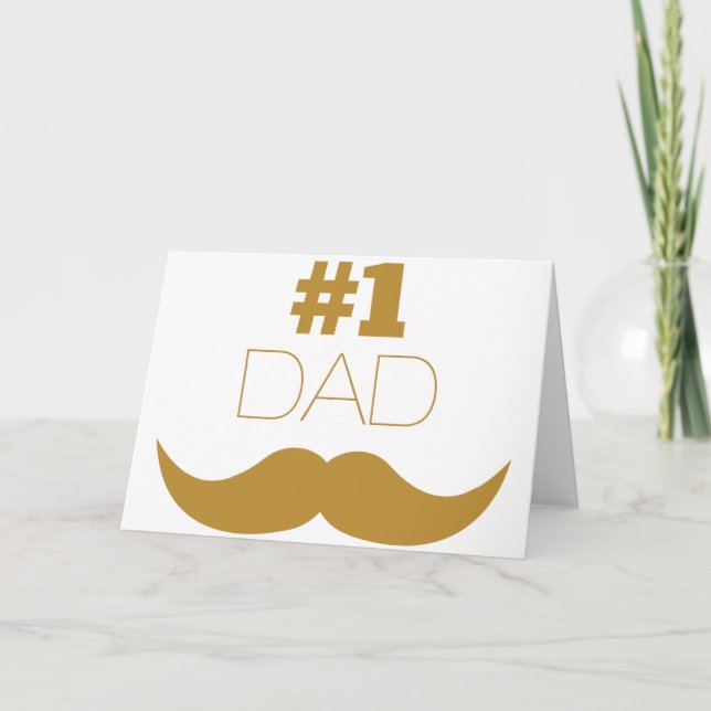 Carte #1 Papa Mustache d'or - Numéro Un (Devant)