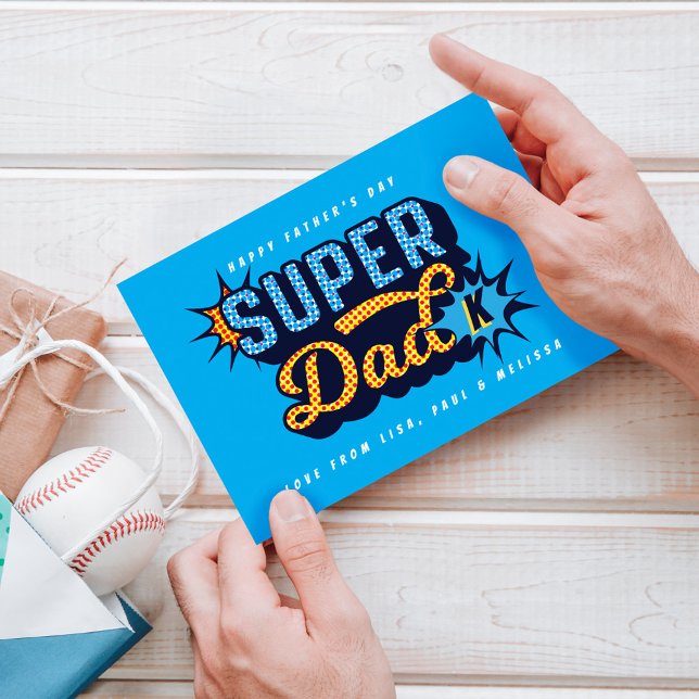 Carte #1 Super Papa Superhero Fête des pères de bande de (Créateur téléchargé)