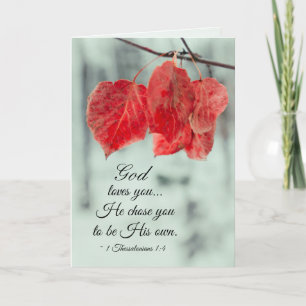 Carte 1 Thessaloniciens 1:4 Dieu t'aime... Il t'a choisi