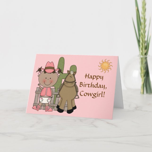Carte 1er 2e 3e anniversaire Ethnic Toddler Girls (Devant)