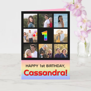 Carte 1er anniversaire : Arc en ciel amusant #, photos p