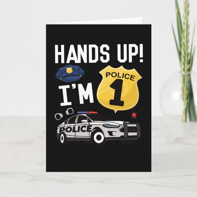 Carte 1er Anniversaire Cadeau Officier de police 1 An Ga (Devant)