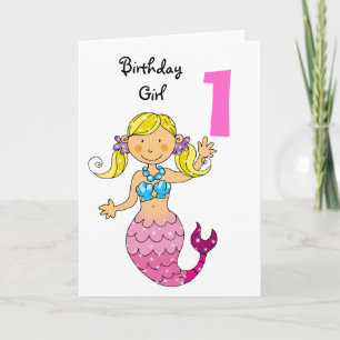 Carte 1er anniversaire cadeau pour une fille, mignonne s