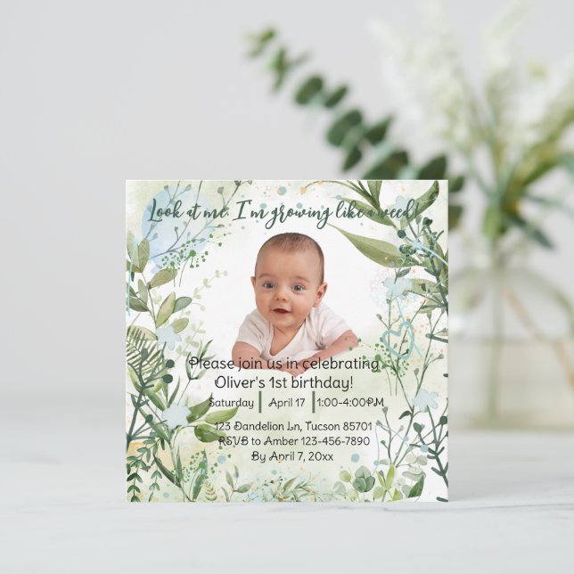 Carte 1er anniversaire de bébé, regarde-moi... (Debout devant)