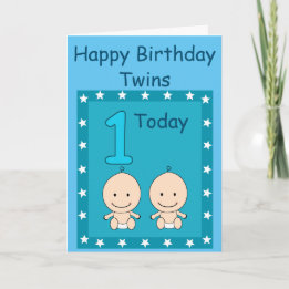 Carte 1er Anniversaire Garçons Jumeaux Sur Mesure