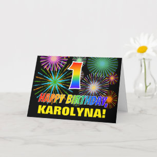 Carte 1er anniversaire : Gras, Amusement, Fireworks, Rai