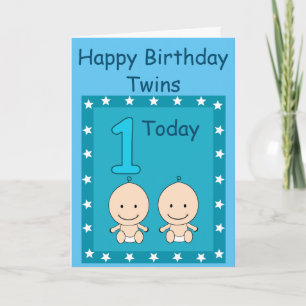 Carte 1er anniversaire Jumeaux Jumeaux Personnalisé