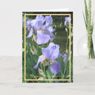 Carte 1er Anniversaire Mariage Souhaite Élégantes Irises
