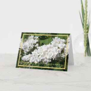 Carte 1er Anniversaire Mariage Voeux Blanc Lilac Elégant