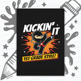Carte 1ère année Ninja Kick Premier jour Retour à l'écol