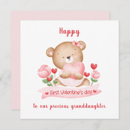 Carte 1ère Saint Valentin fille rose Saint Valentin Cart