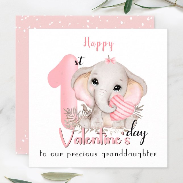 Carte 1ère Saint Valentin fille rose Saint Valentin Cart (1st Valentine's day girl pink Valentine's day Card)