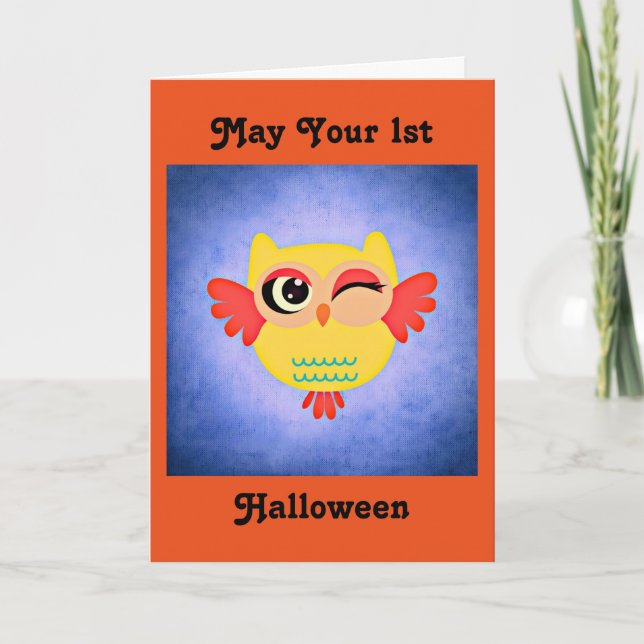 Carte 1st Halloween Cute Owl (Devant)