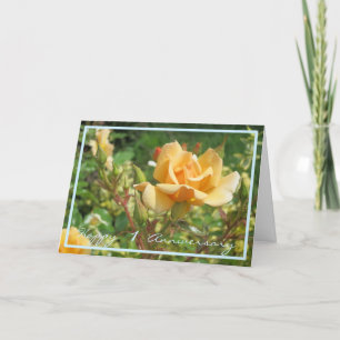Carte 1st Wedding Anniversary Wishes Yellow Rose Elegant