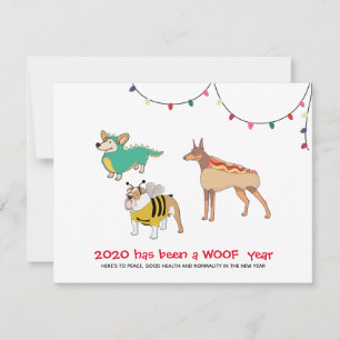 Carte 2020 a été une année WOOF Drôle Chiens Fêtes