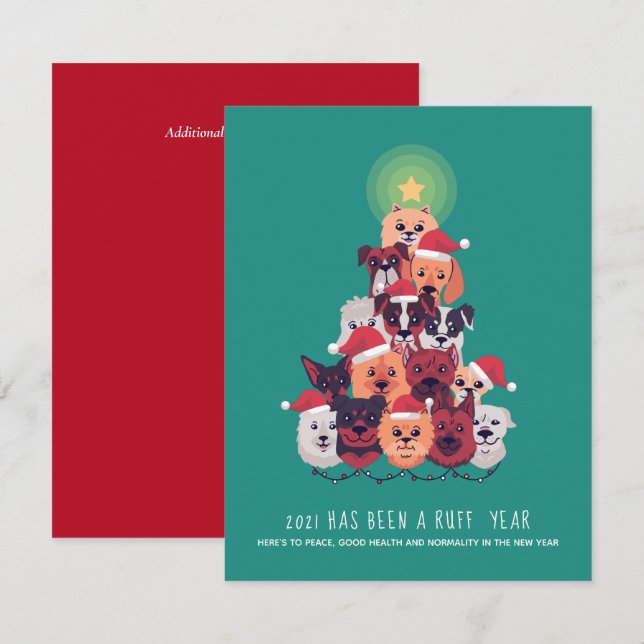 Carte 2021 C'est une année RUFF Arbre de Noël (Devant / Derrière)