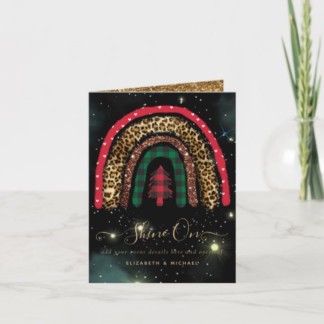 Carte 2021 CUSTOM Christmas Rainbow Gold Parties scintil (Devant)