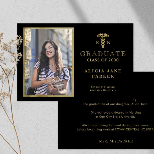 Carte 2023 Diplôme de l'école de soins infirmiers or pho (Créateur téléchargé)