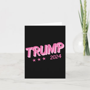 Carte 2024 - Drôle Donald Trump - Lettres de bulle rose