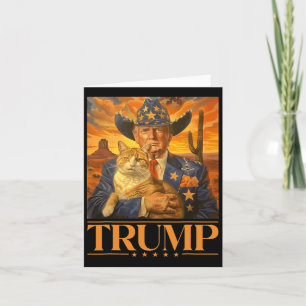 Carte 2024 Et Cat Western Cowboy Patriotic 4 juillet