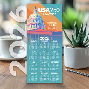 Carte 2026 Calendrier USA 250 Capital Dome America Card