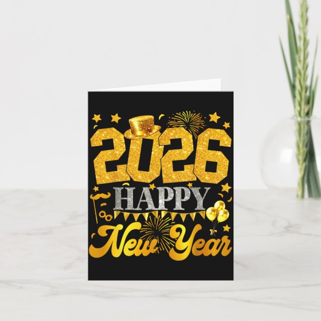 Carte 2026 Happy New Year Party Fireworks New Years Eve  (Devant)