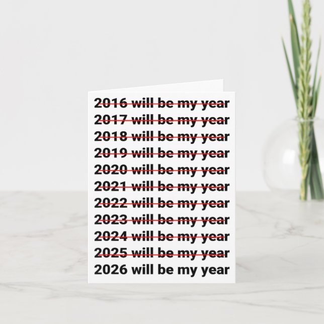 Carte 2026 sera mon année humour drôle citation de nouve (Devant)