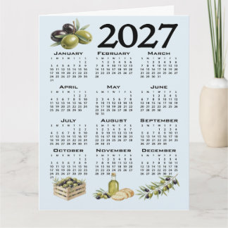 Carte 2027 Calendar, Mediterranean Olives, Blue