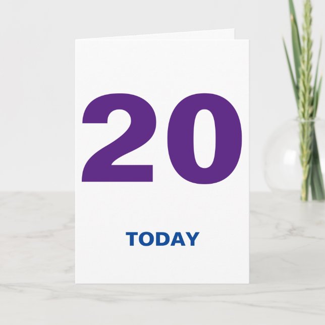 Carte 20 Ans 20 Aujourd'hui Joyeux anniversaire (Devant)