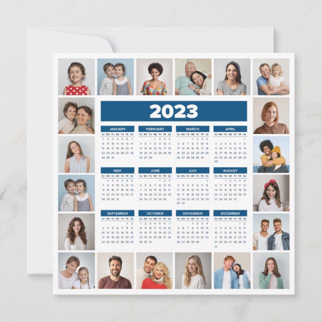 Carte 20 Photo Collage 2023 US Calendar Card (Devant)