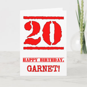 Carte 20e anniversaire : Amusant, Timbre en caoutchouc r