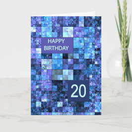 Carte 20e anniversaire, Carrés bleus,