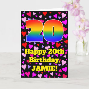 Carte 20e anniversaire de Birthday: Patters de Loving He