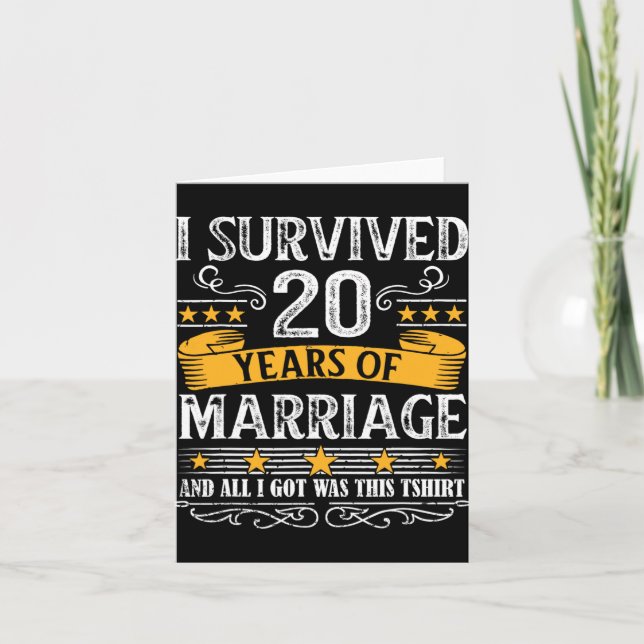 Carte 20e anniversaire de Mariage mariée de jupes mari W (Devant)