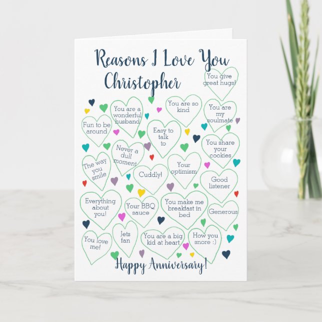Carte 20e anniversaire du Mariage Raisons pour lesquelle (Devant)