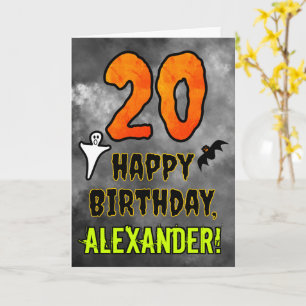 Carte 20e anniversaire : Eerie Halloween Thème + Nom per