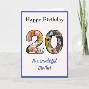 Carte 20e anniversaire Photo Collage Brother unique pers