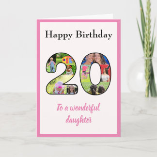 Carte 20e anniversaire Photo Collage Fille Fun Keepsaké