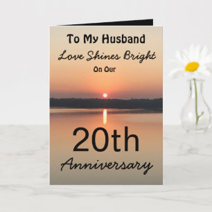 Carte 20th Love Shines Bright Husband Anniversary