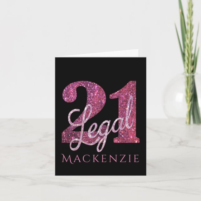 Carte 21 et juridique | Fun Pink Faux Parties scintillan (Devant)