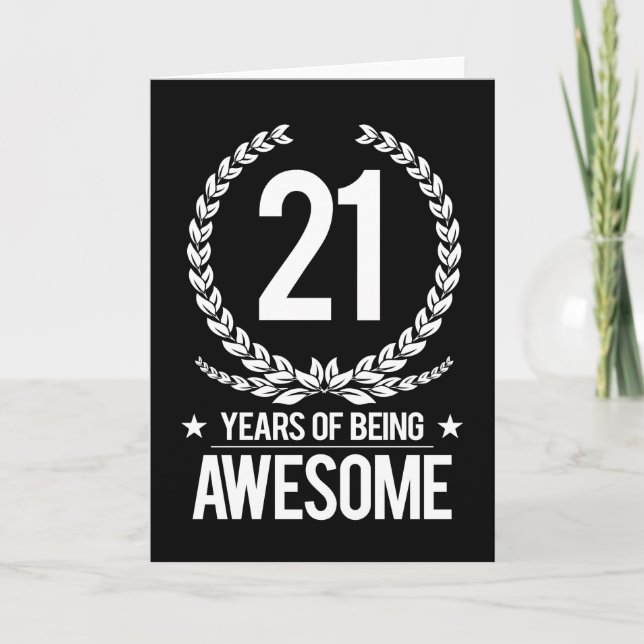 Carte 21e anniversaire (21 ans d'être génial) (Devant)