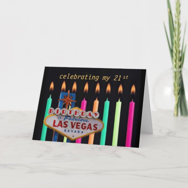 Carte 21E ANNIVERSAIRE À Las Vegas Card (Devant)
