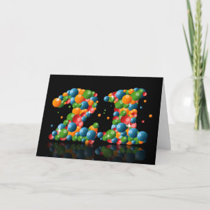 Carte 21e anniversaire avec des numéros formés à partir