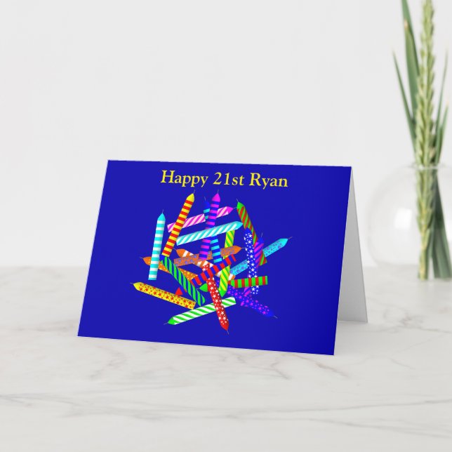Carte 21e anniversaire Cadeaux (Devant)