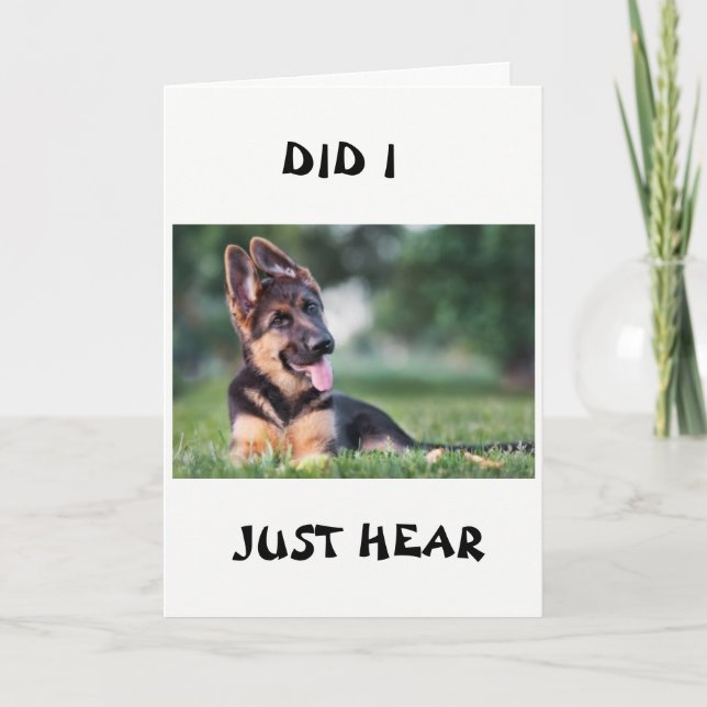 CARTE *21E ANNIVERSAIRE* CHIEN A TOUT ENTENDU À CE SUJET (Devant)