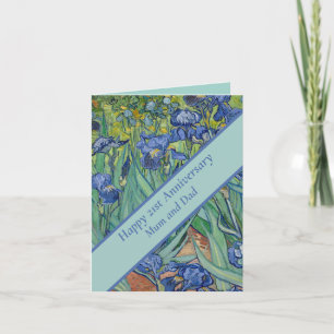 Carte 21e anniversaire du Mariage Blue Iris