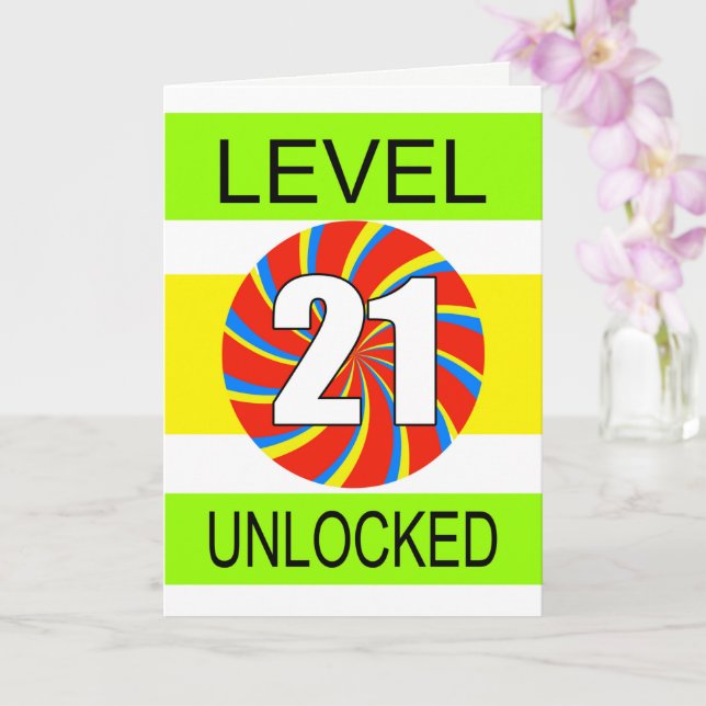 Carte 21e Anniversaire Jeu d'Ordinateur (Orchidée)