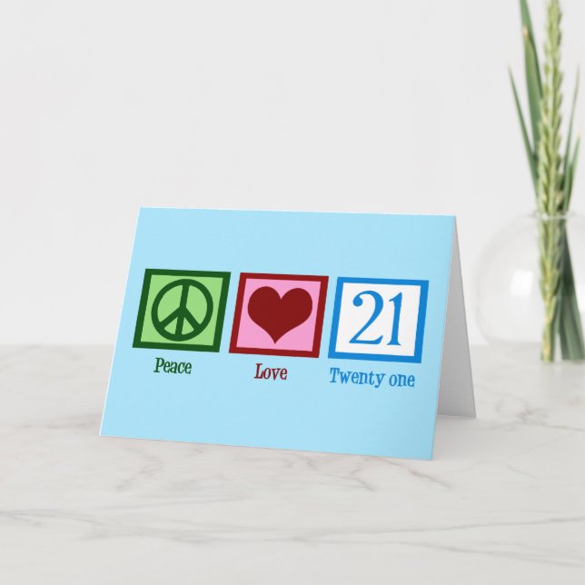 Carte 21e anniversaire mignon (Devant)