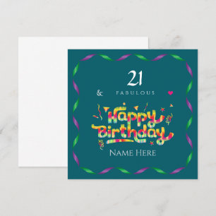Carte 21e anniversaire pour quelqu'un Fabulous Custom