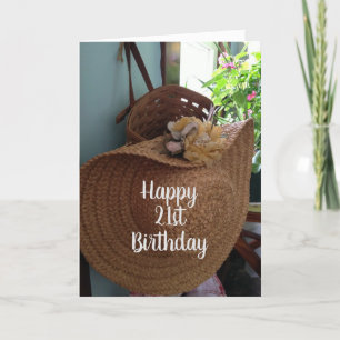 CARTE **21E ANNIVERSAIRE** SOUHAITE À UNE BELLE FEMME